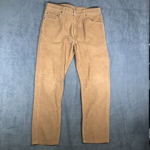 Levis 505 Jeans Mens 36x32 Brown Corduroy Regular Fit Straight Leg Pants